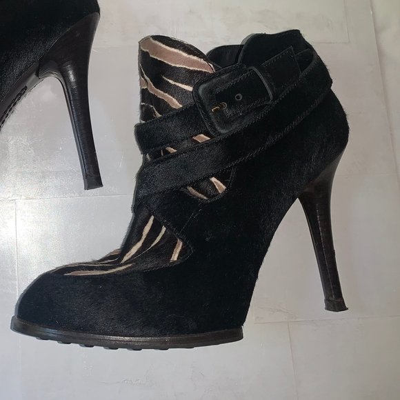 TOD'S Zebra-print calf hair leather ankle - Picture 4 of 8